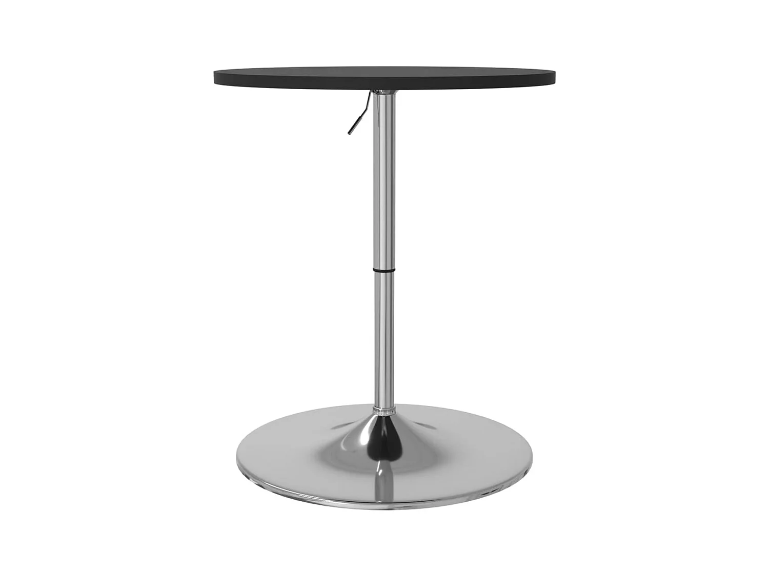 Table de bar noir 60x60x90 cm bois d'ingénierie et acier chromé