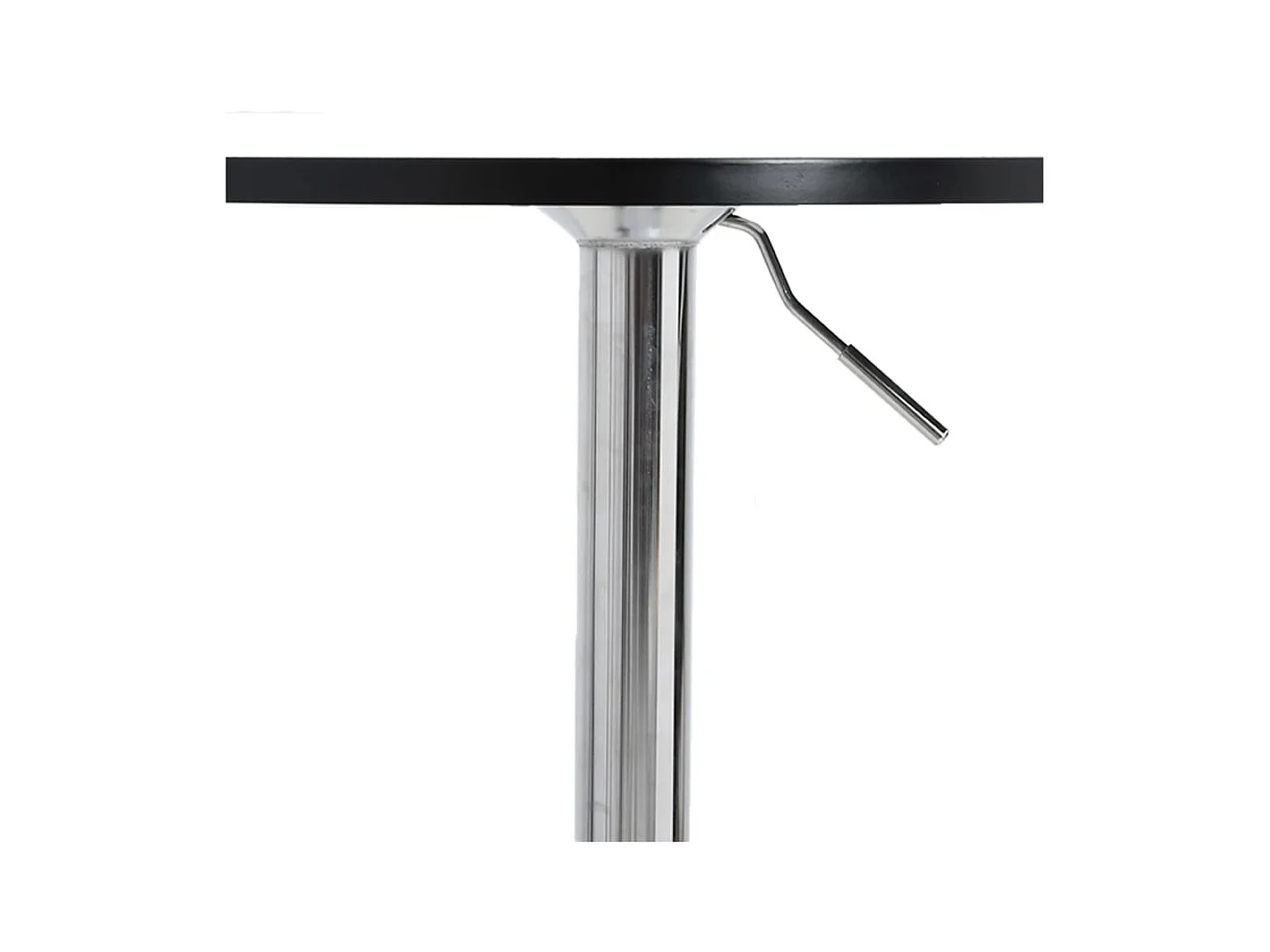 Table de bar noir 60x60x90 cm bois d'ingénierie et acier chromé