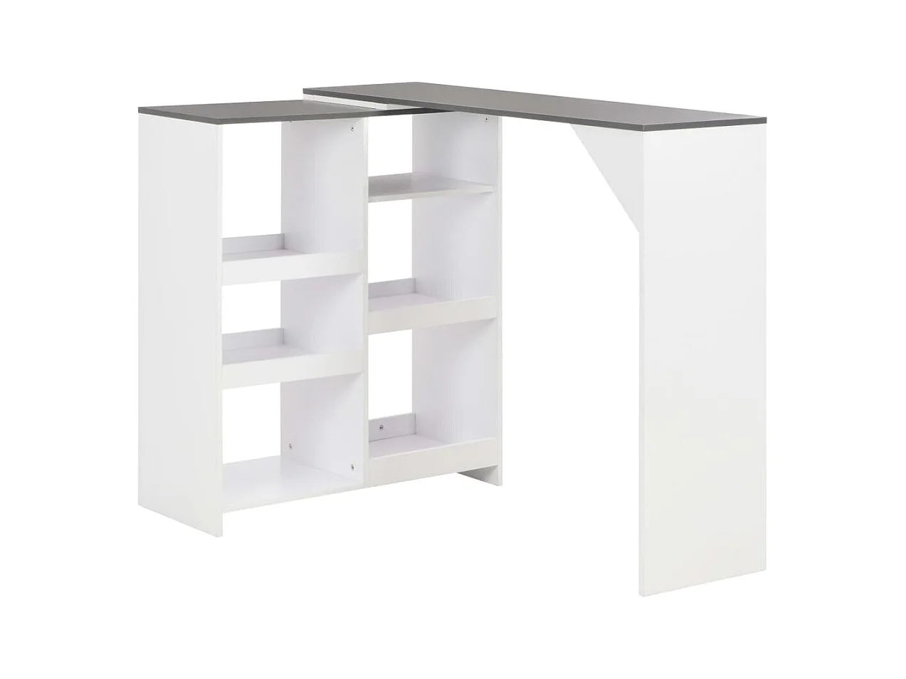 Table de bar avec tablette amovible Blanc 138x39x110 cm