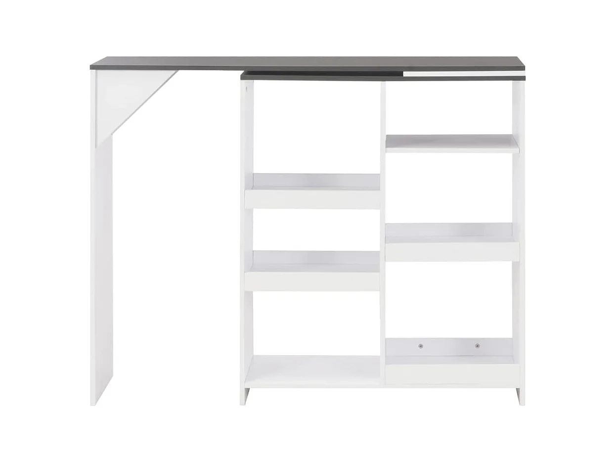 Table de bar avec tablette amovible Blanc 138x39x110 cm