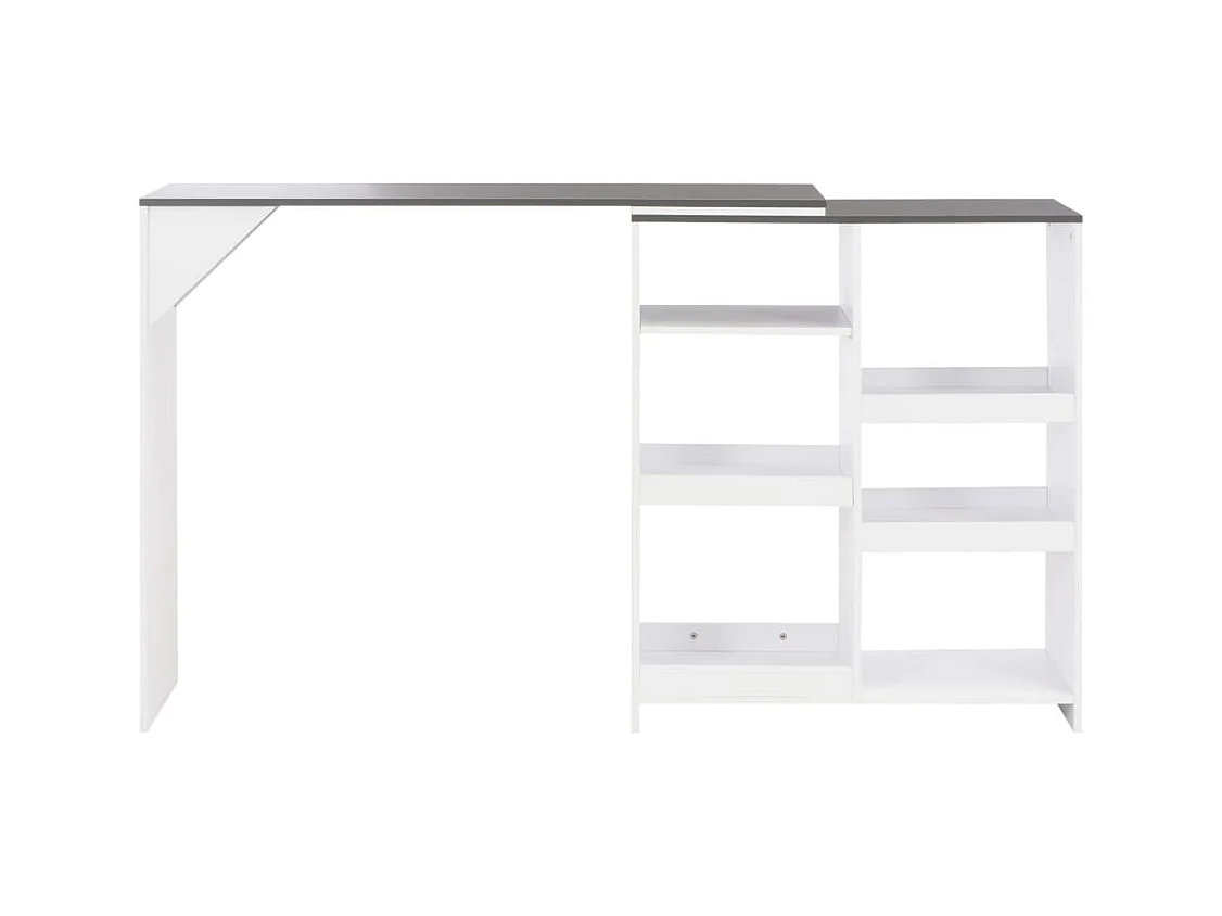 Table de bar avec tablette amovible Blanc 138x39x110 cm