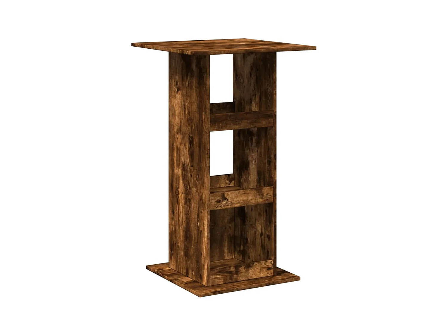 Table de bar avec rangement chêne fumé bois d’ingénierie