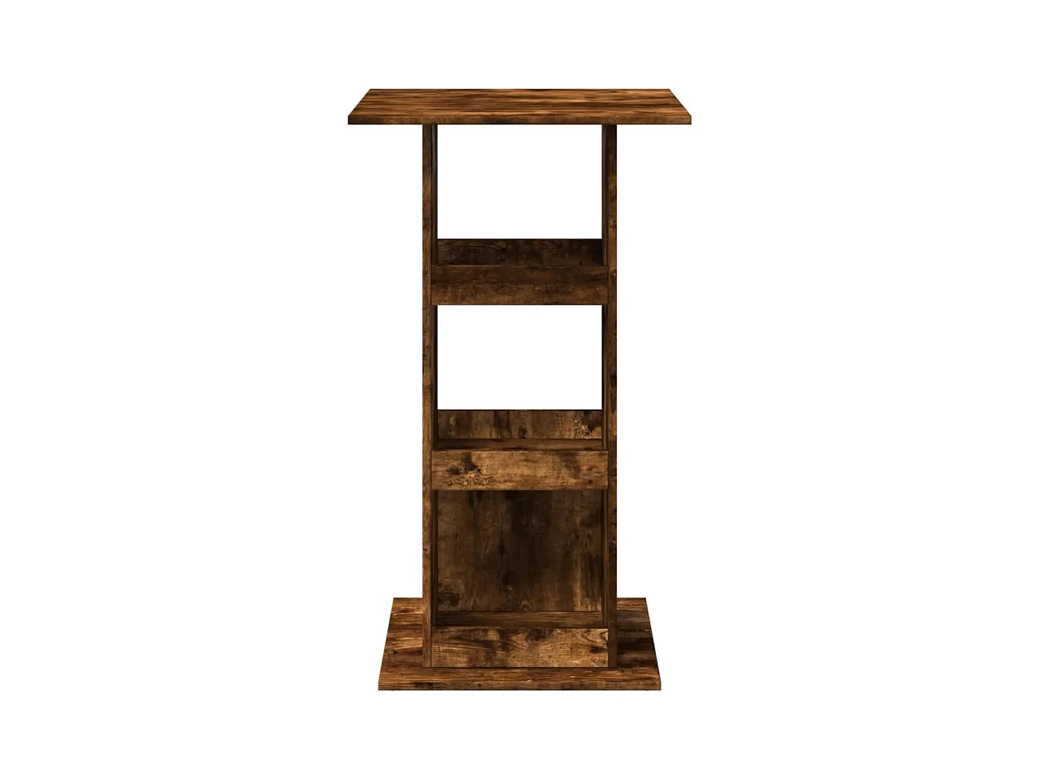 Table de bar avec rangement chêne fumé bois d’ingénierie