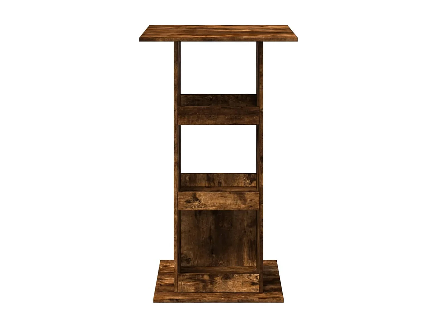 Mesa de bar con almacenamiento de madera de ingeniería de roble ahumado