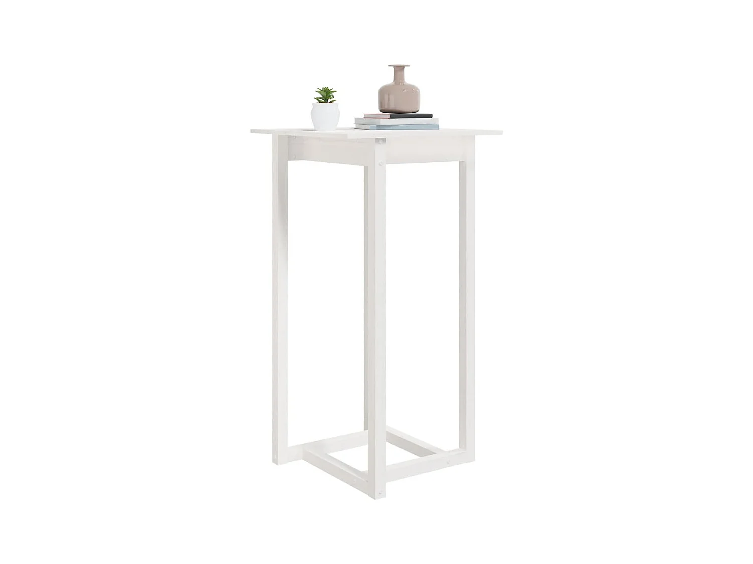 Table de bar Blanc 60x60x110 cm Bois massif de pin