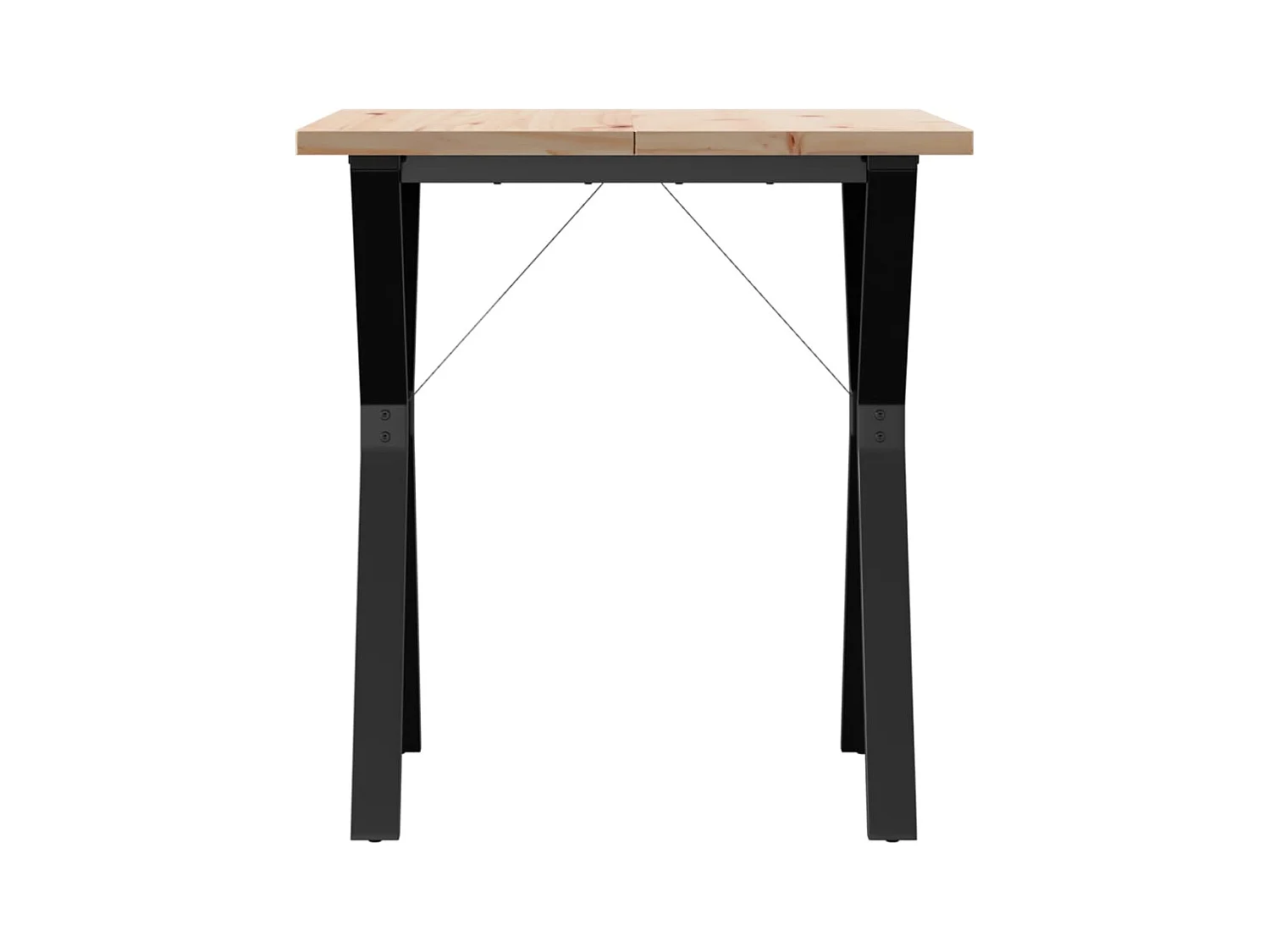 Table à manger cadre en Y 70x70x75,5cm bois de pin massif acier