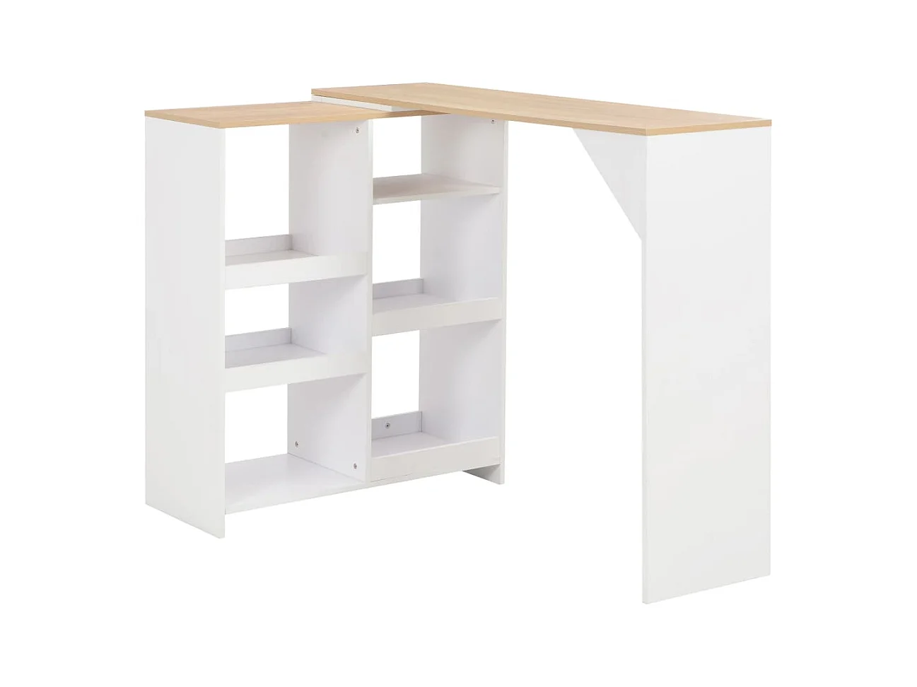 Table de bar avec tablette amovible Blanc 138x39x110 cm