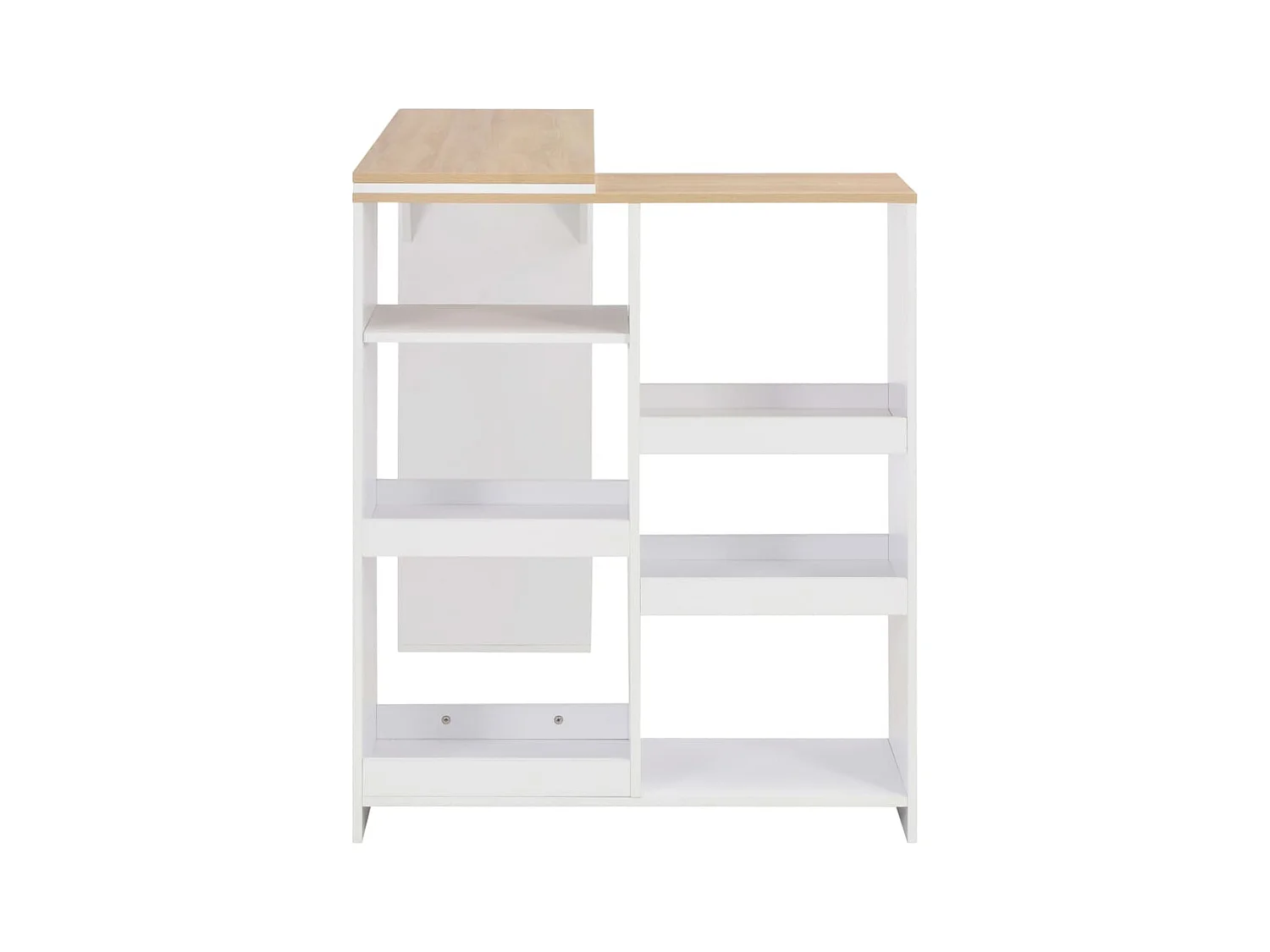 Table de bar avec tablette amovible Blanc 138x39x110 cm