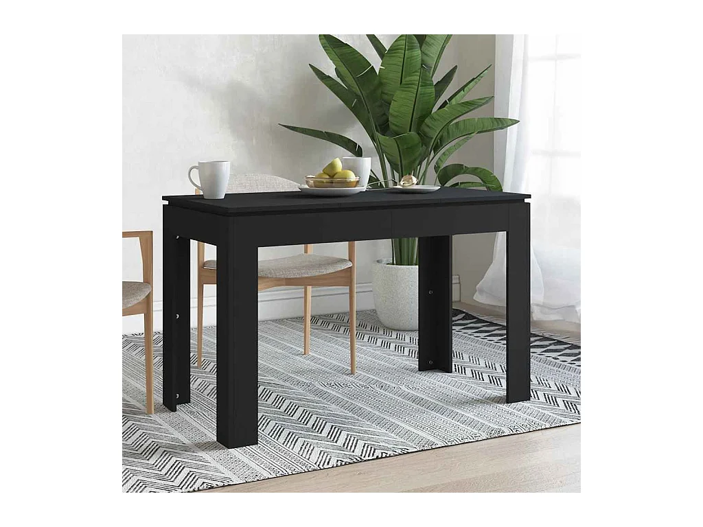 Table à manger Noir 120x60x76 cm Bois d'ingénierie