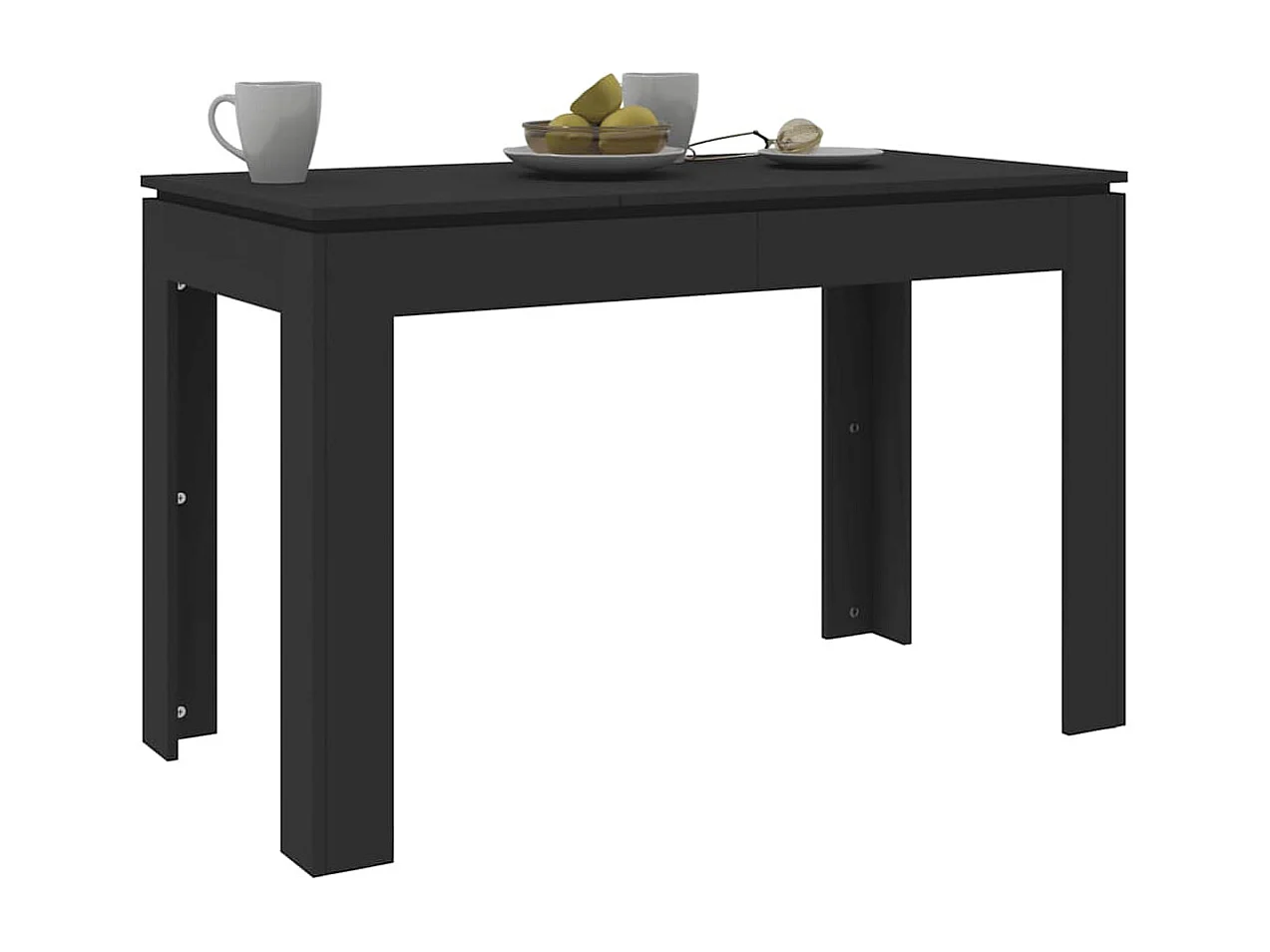 Mesa de comedor negra 120x60x76 cm Madera de ingeniería