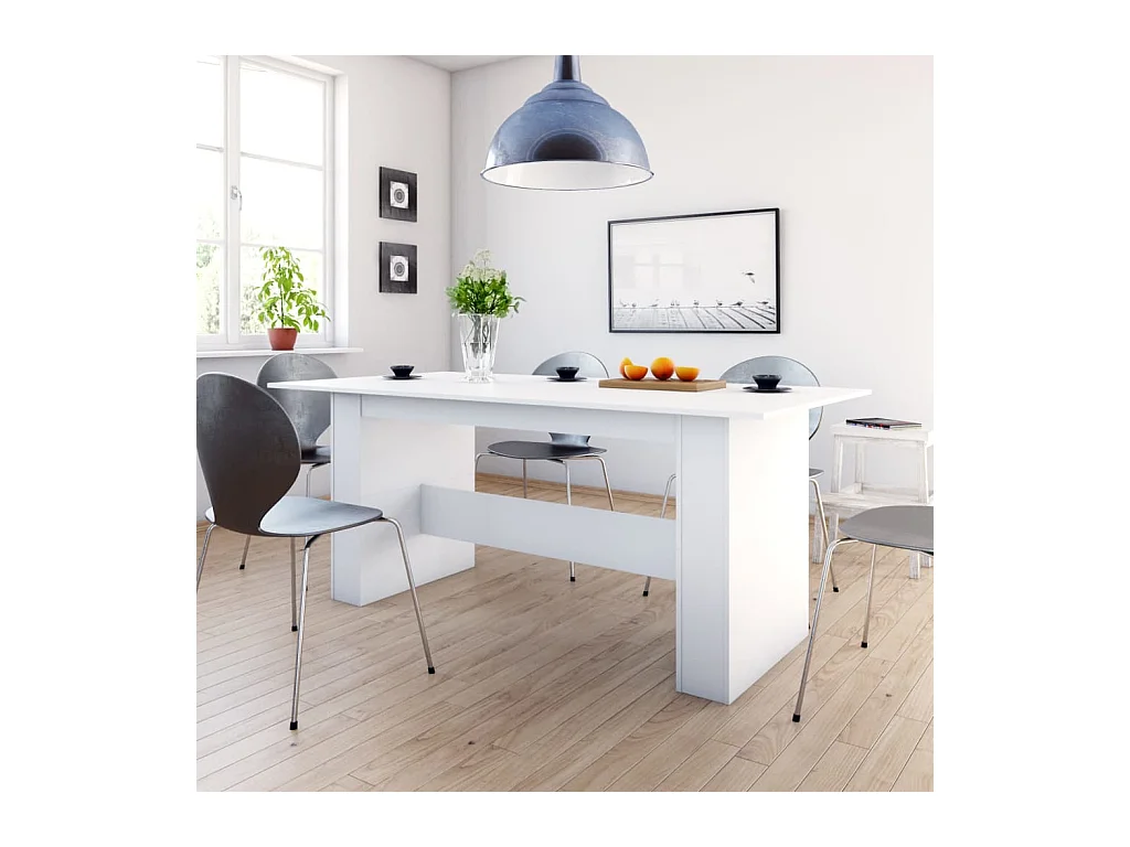 Table à manger Blanc 180x90x76 cm Bois d’ingénierie