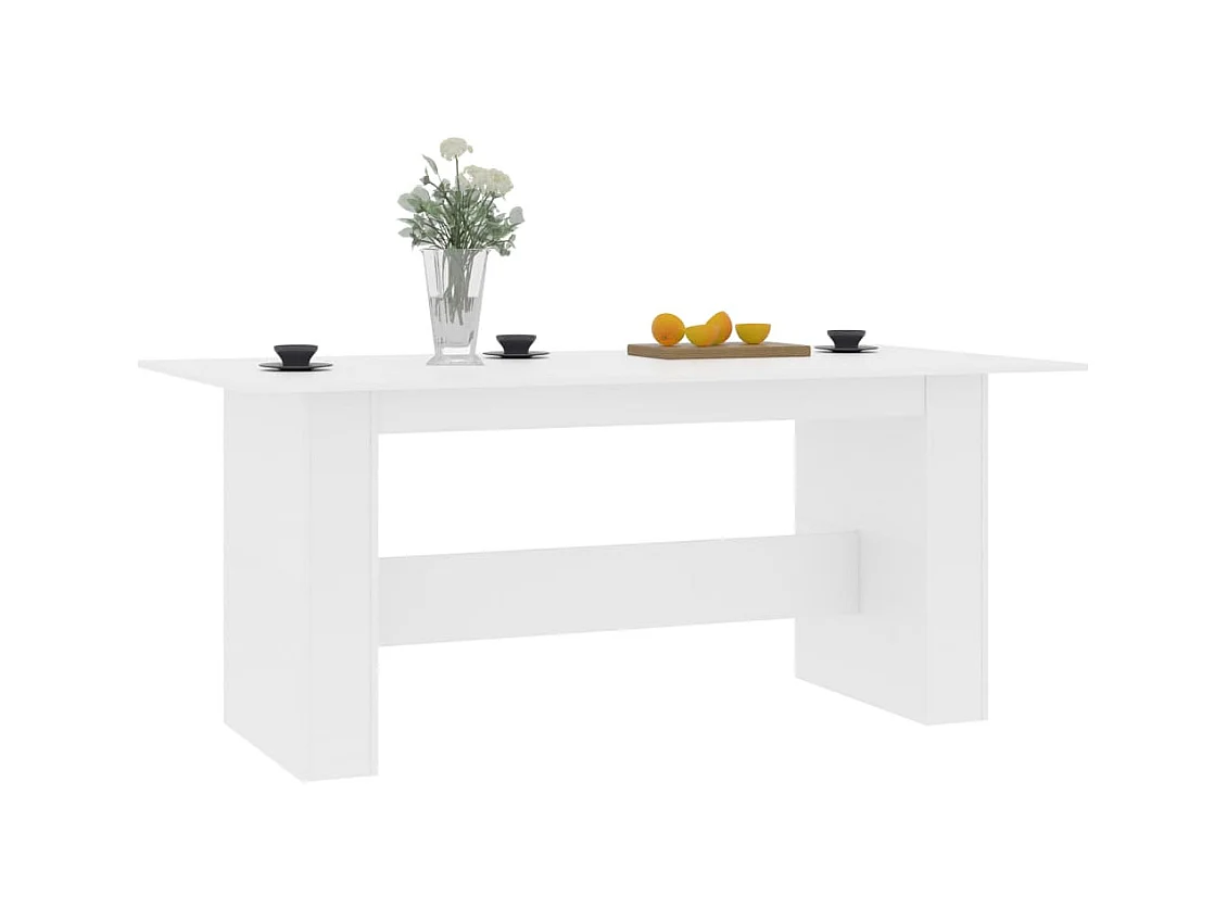 Table à manger Blanc 180x90x76 cm Bois d’ingénierie