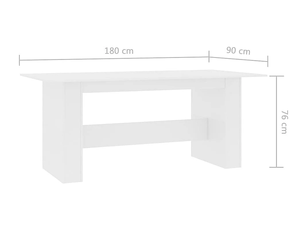 Mesa de comedor blanca 180x90x76 cm Madera de ingeniería