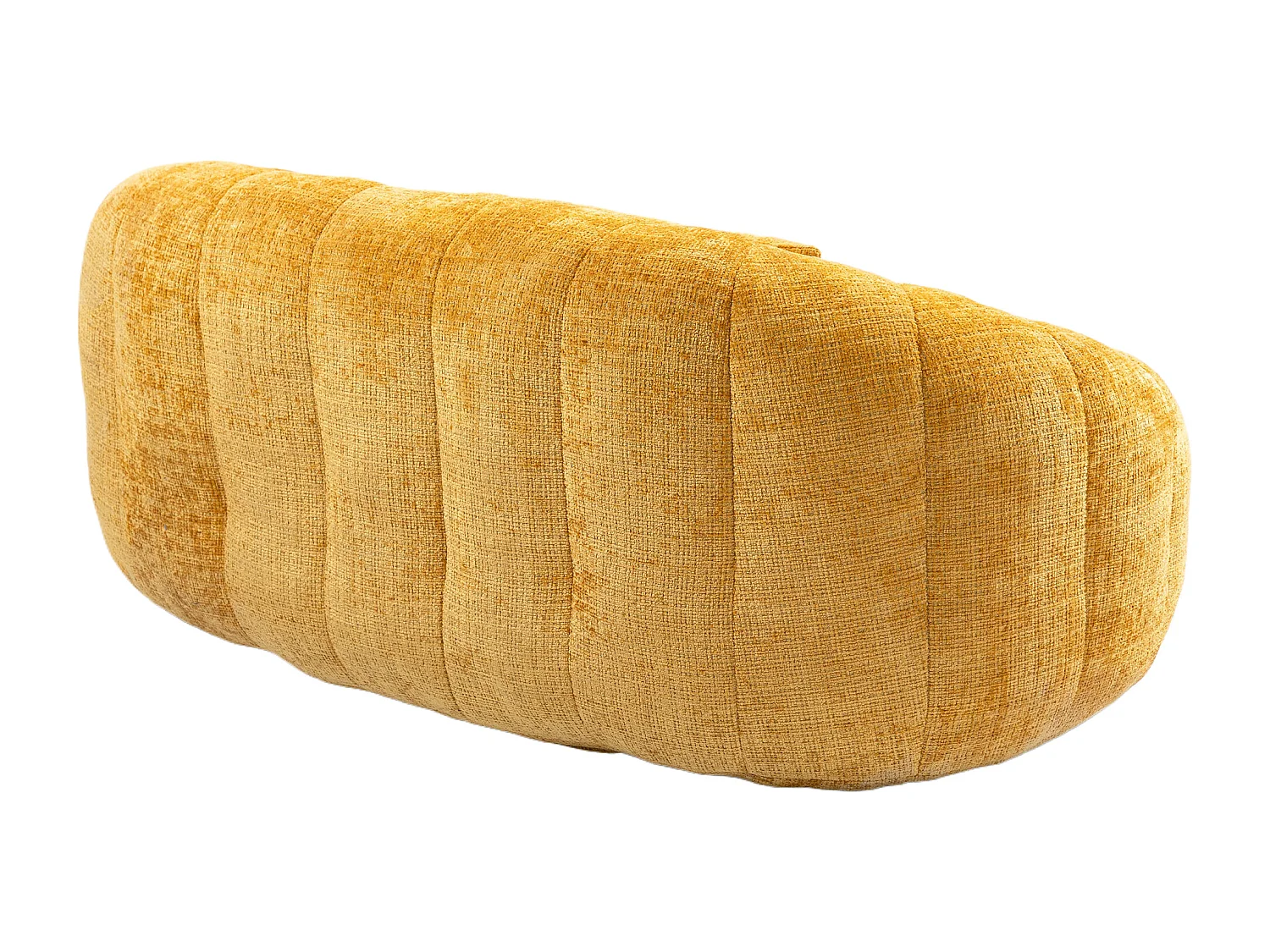 Canapé pouf 2 places jaune en chenille – avec deux coussins confortables - fauteuil pouf haut dossier – ultra durable et confortable