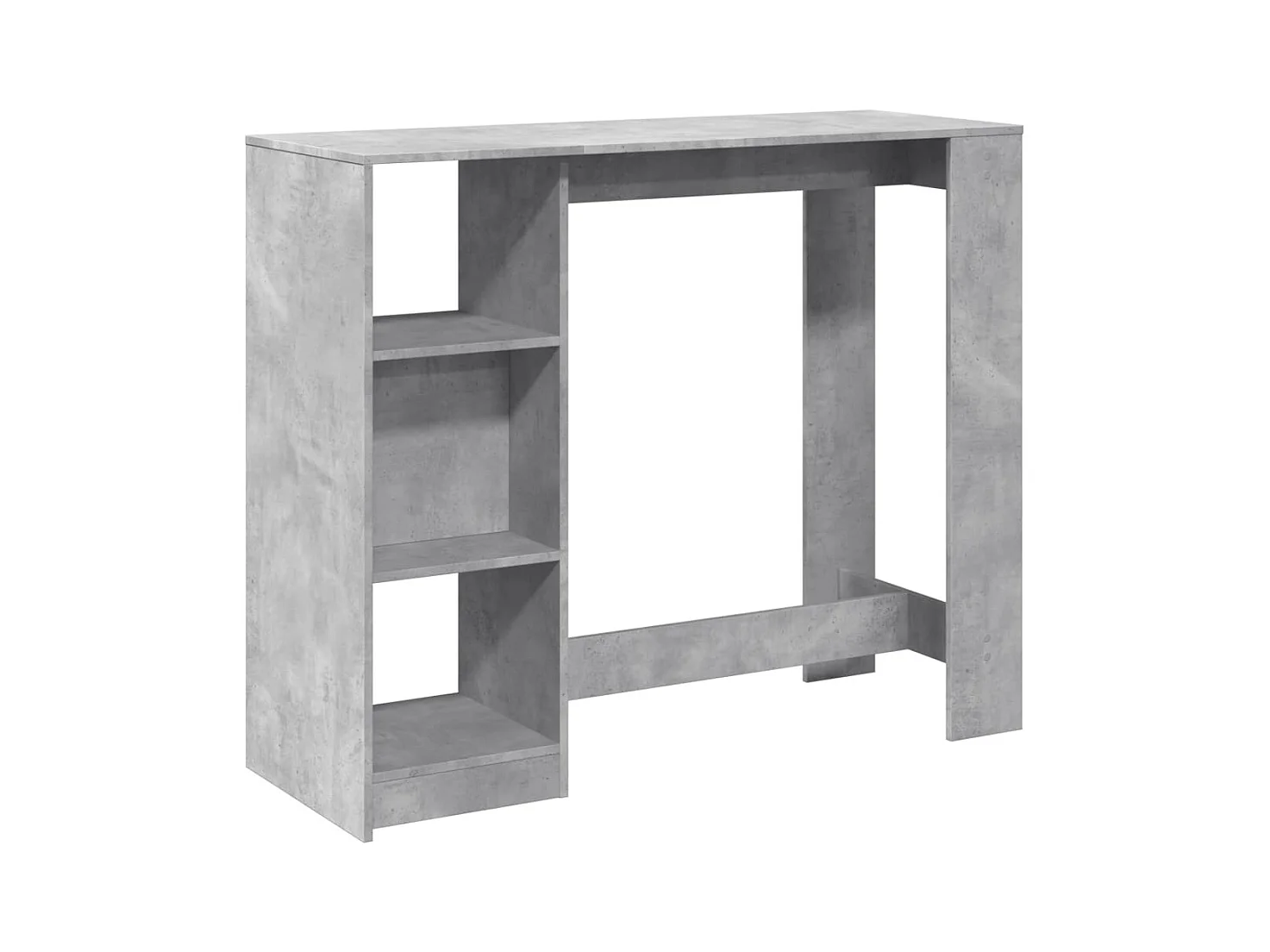 Table de bar avec étagère gris béton bois d'ingénierie