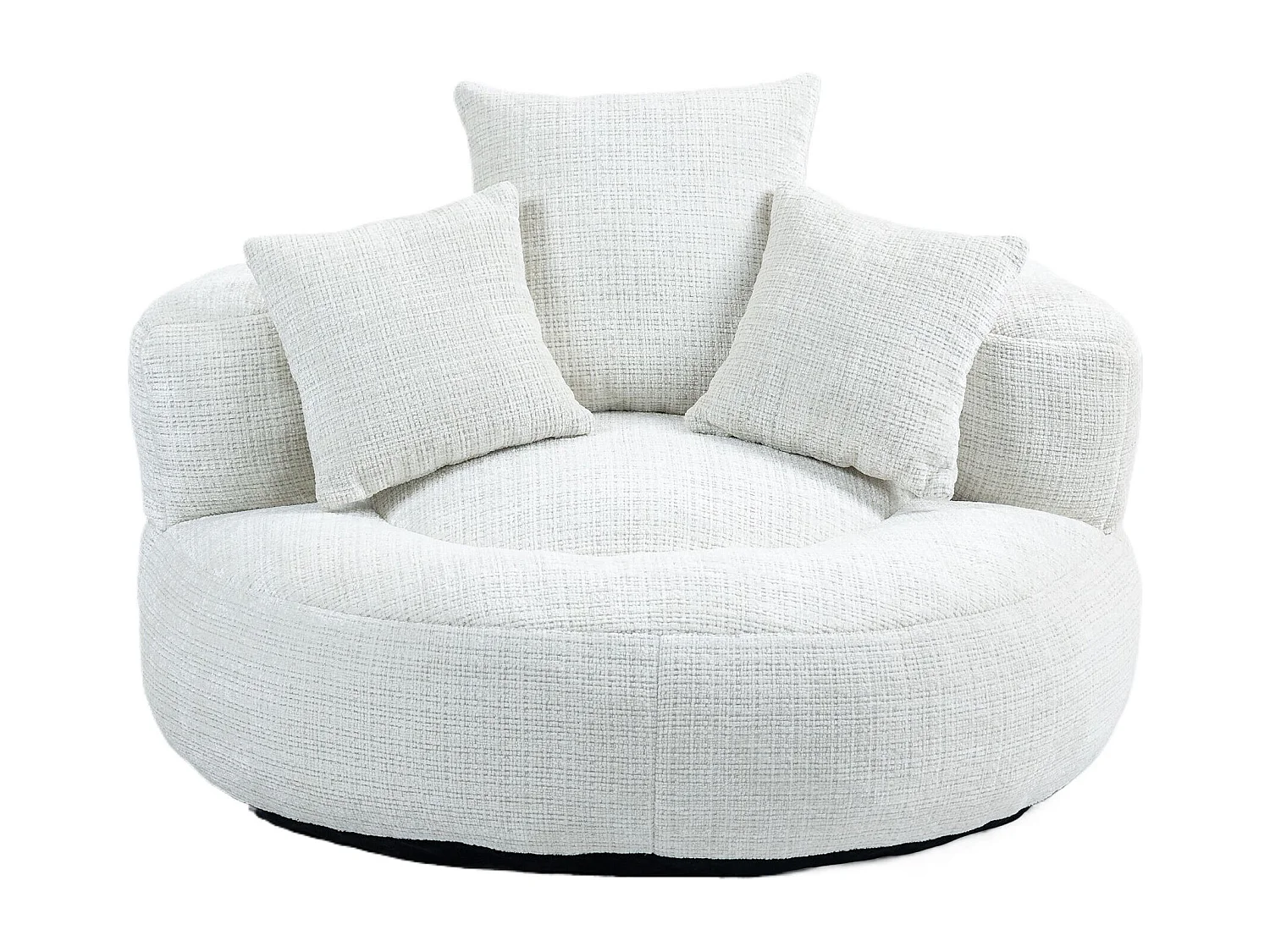 Fauteuil pouf beige – haut dossier – grand modèle – 3 coussins inclus – ultra moelleux et usage multi-situations - pour adultes et enfants