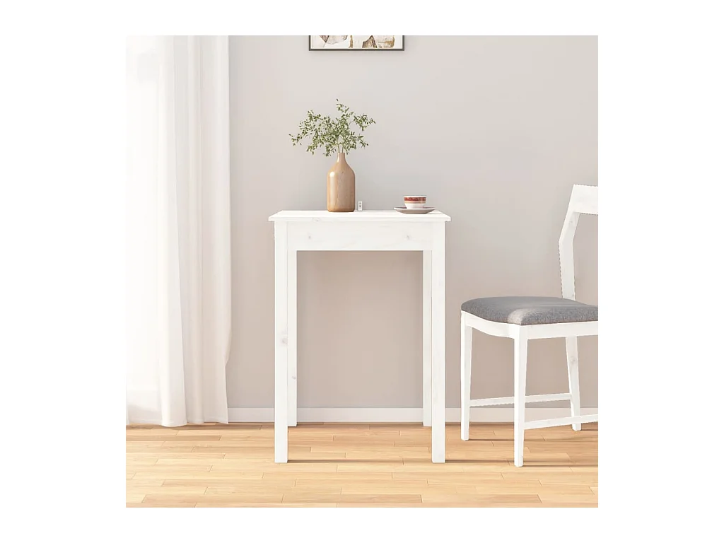 Table à manger Blanc 55x55x75 cm Bois massif de pin
