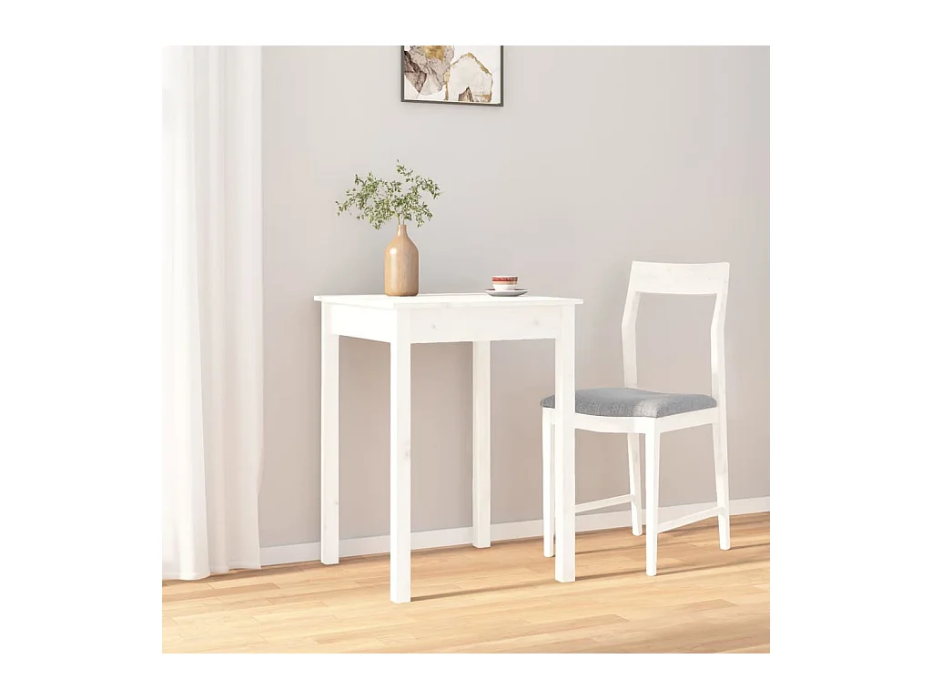 Table à manger Blanc 55x55x75 cm Bois massif de pin