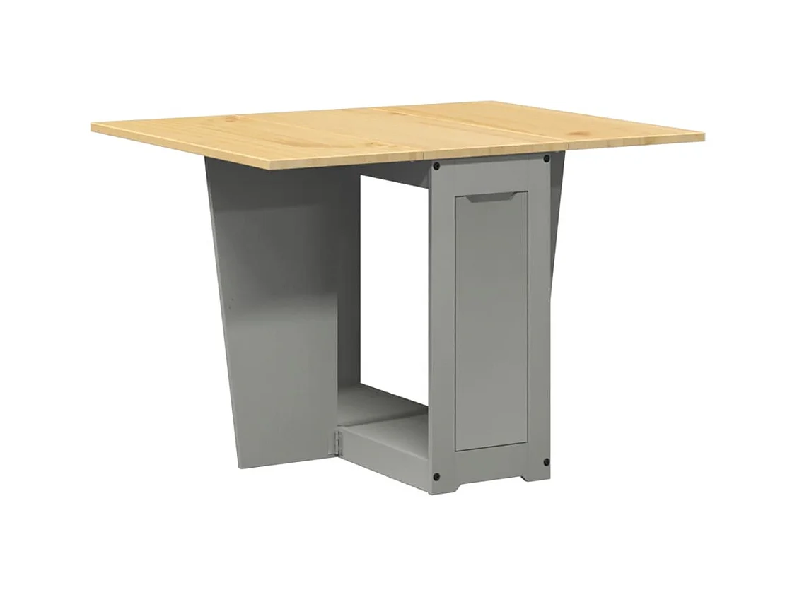 Table à manger papillon pliable Corona gris bois de pin massif