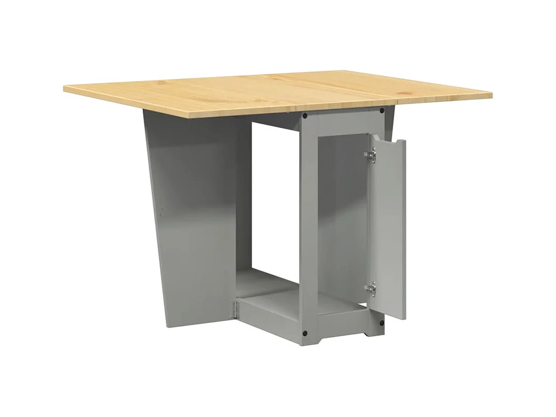 Table à manger papillon pliable Corona gris bois de pin massif