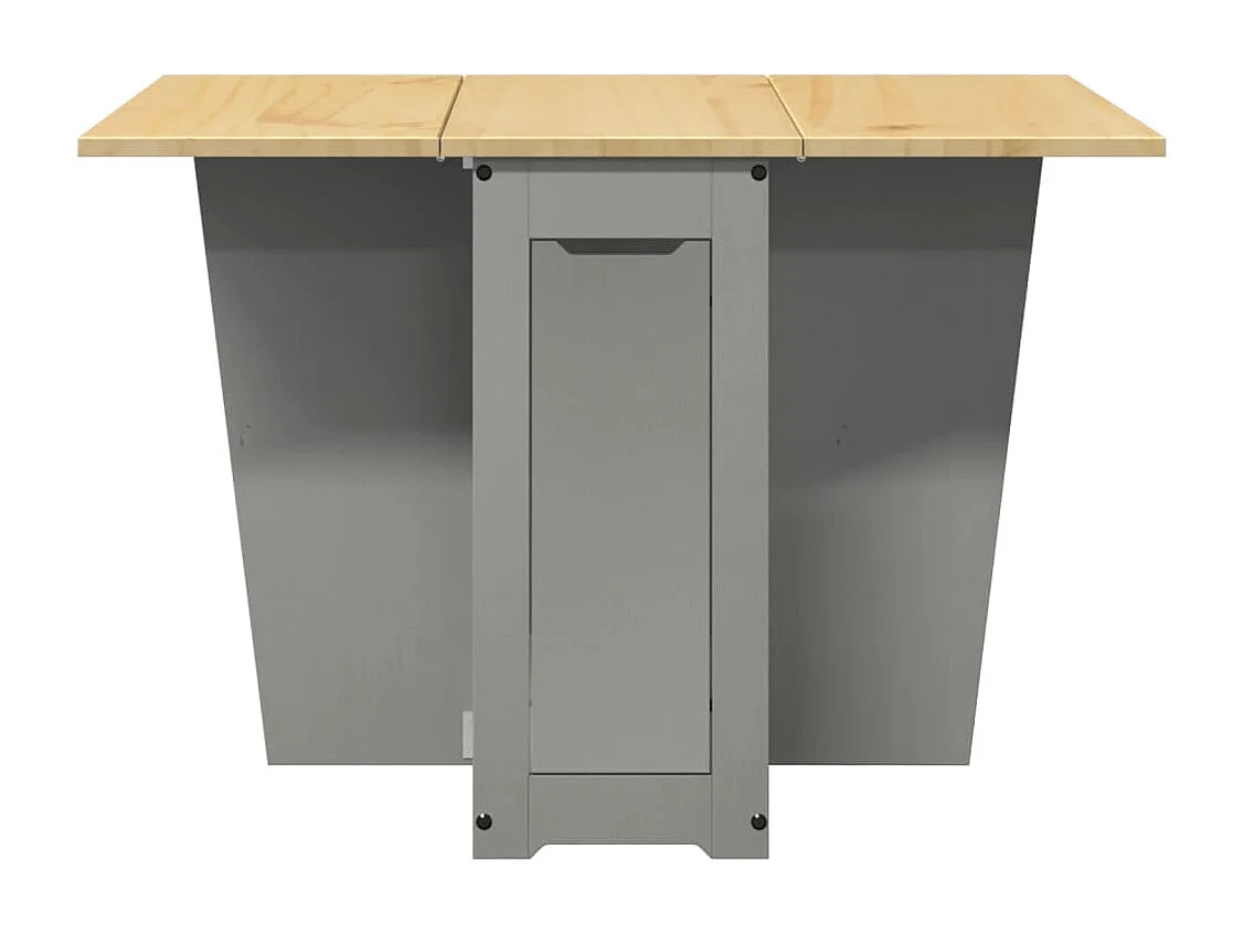 Mesa de comedor plegable Corona Butterfly en gris, madera maciza de pino