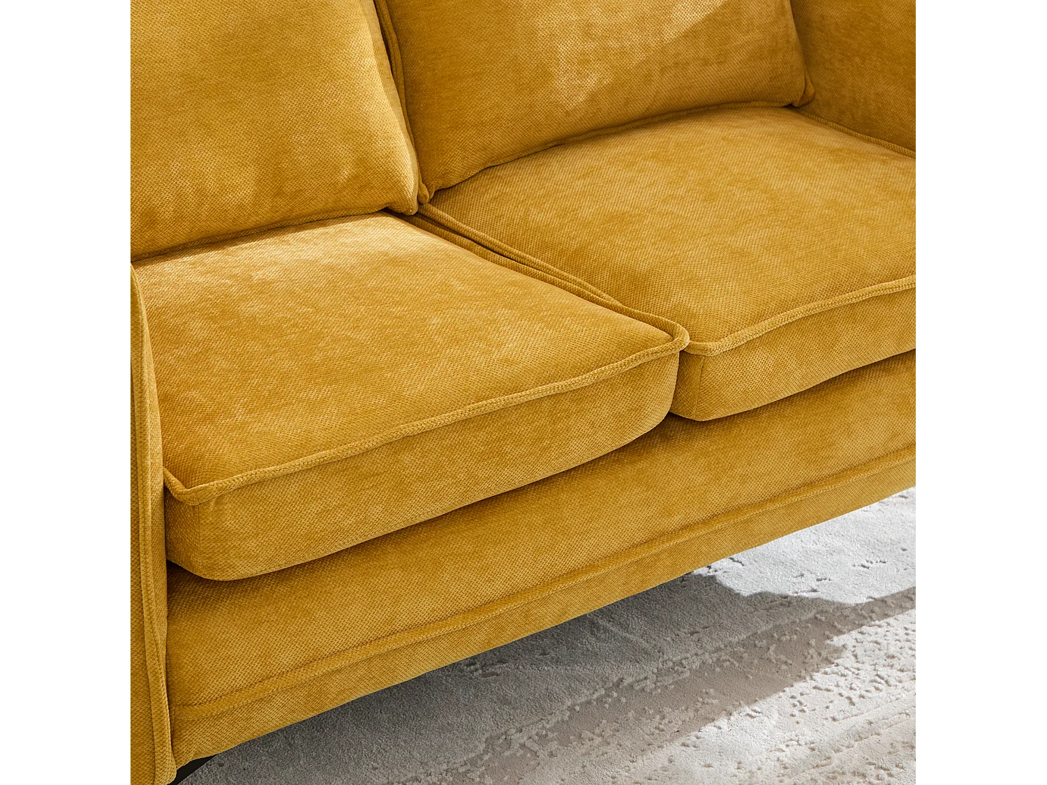 Gekoppelde 2-zitsbank met opbergruimte - USB-poort, telefoonhouder en zijvakken - Chenillestof