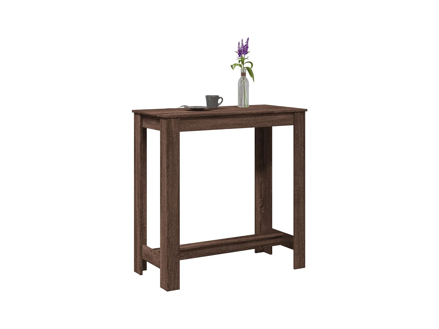 Table de bar chêne marron 102x50x103,5 cm bois d'ingénierie