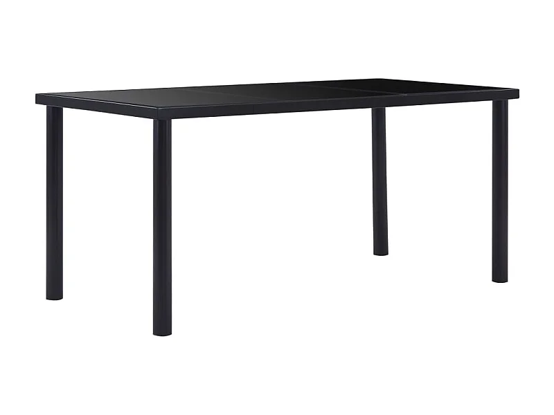 Table à manger Noir 160x80x75 cm Verre trempé