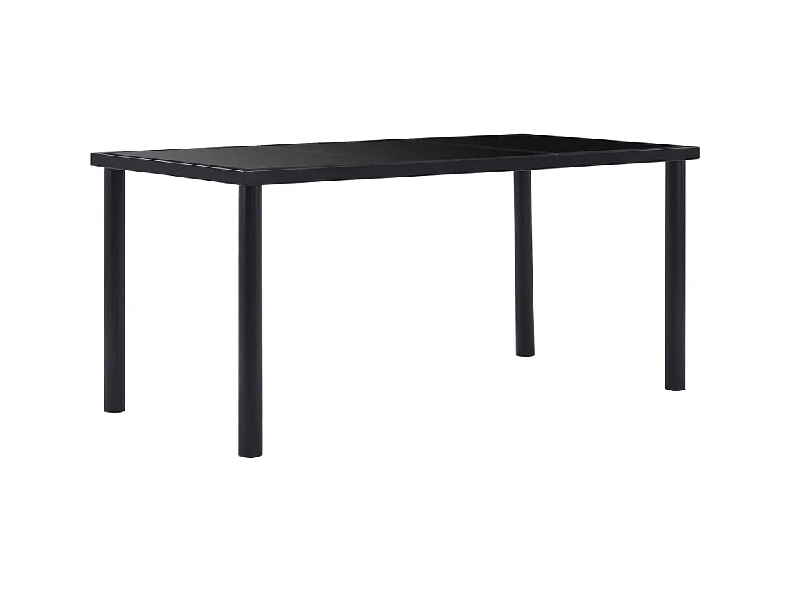Table à manger Noir 160x80x75 cm Verre trempé
