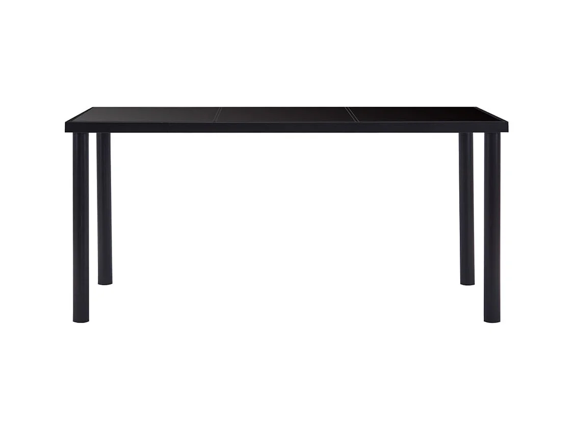 Table à manger Noir 160x80x75 cm Verre trempé