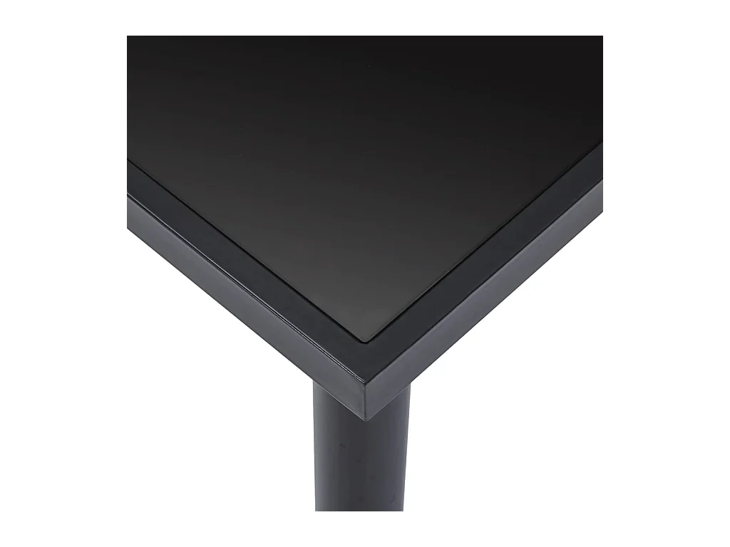 Table à manger Noir 160x80x75 cm Verre trempé