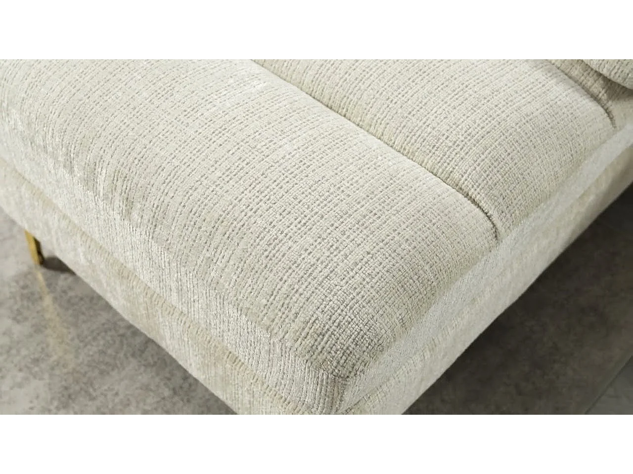 Modulaire U-vormige loungebank (272x136x88 cm) - 6 plaatsen in chenille - Omvormbaar tot bed - Relax-opstelling