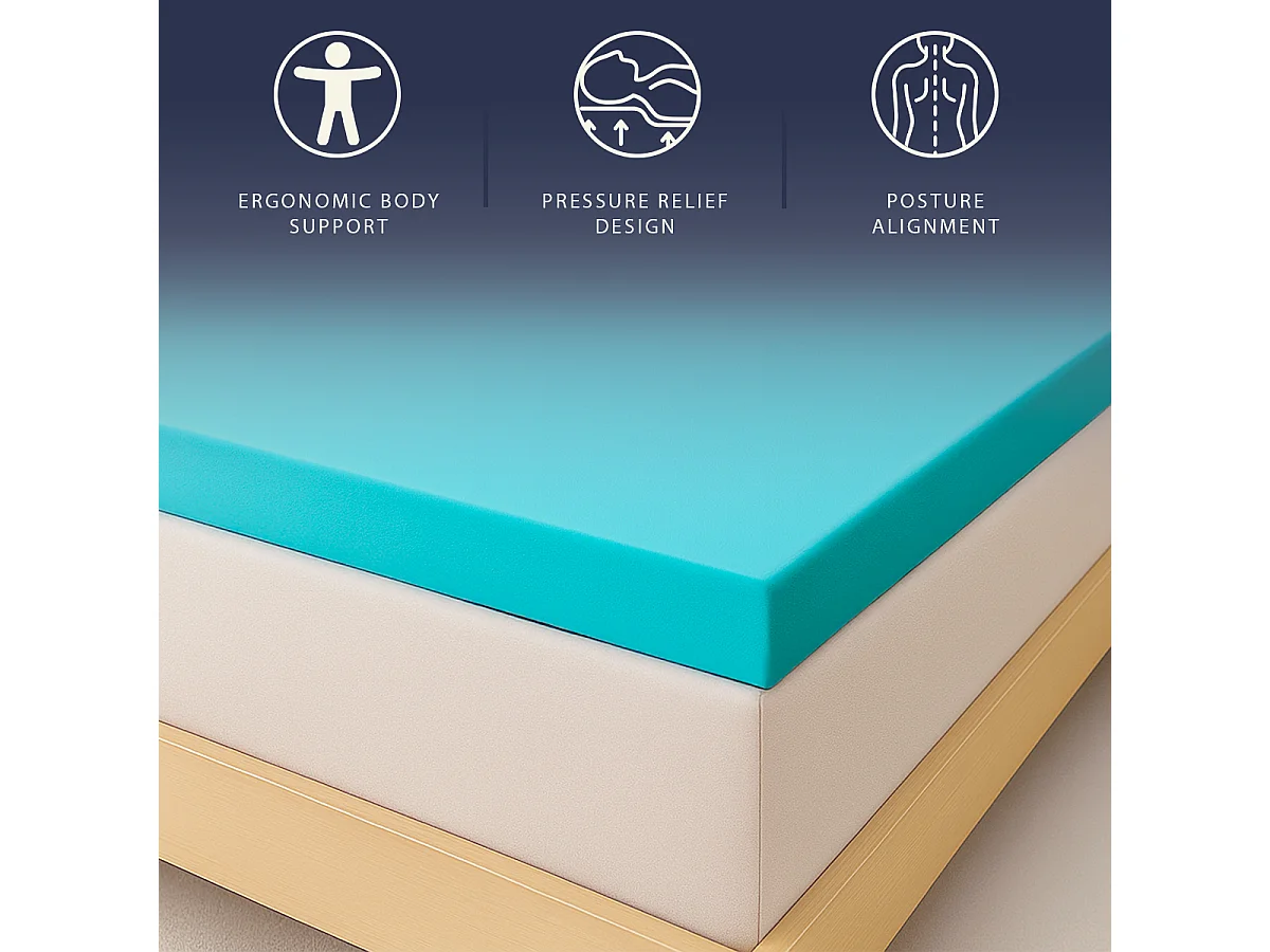 Surmatelas Simple 80x190 | Memory 9 Zones | 5 cm | Housse amovible | Made in Italy