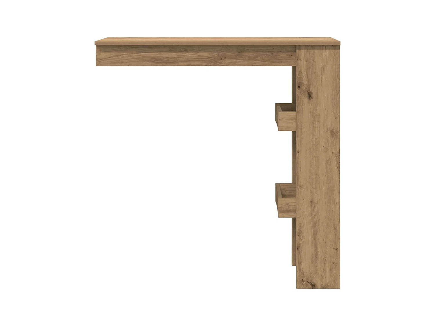 Table de bar murale chêne artisanal bois d'ingénierie