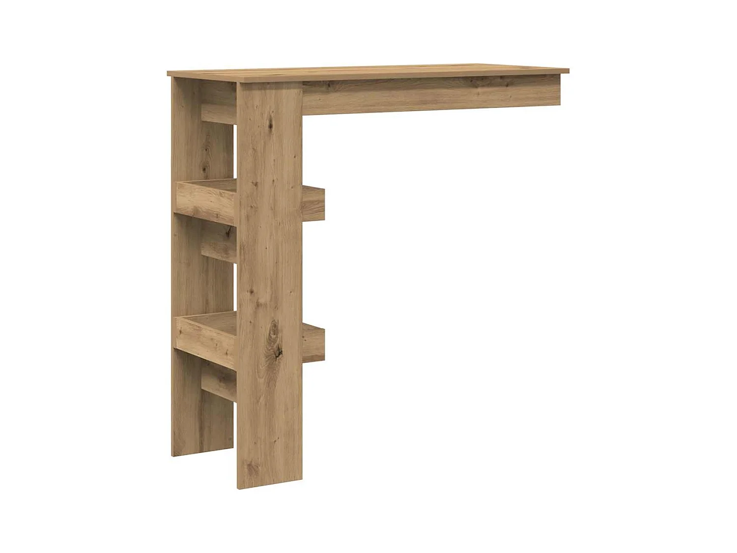 Table de bar murale chêne artisanal bois d'ingénierie