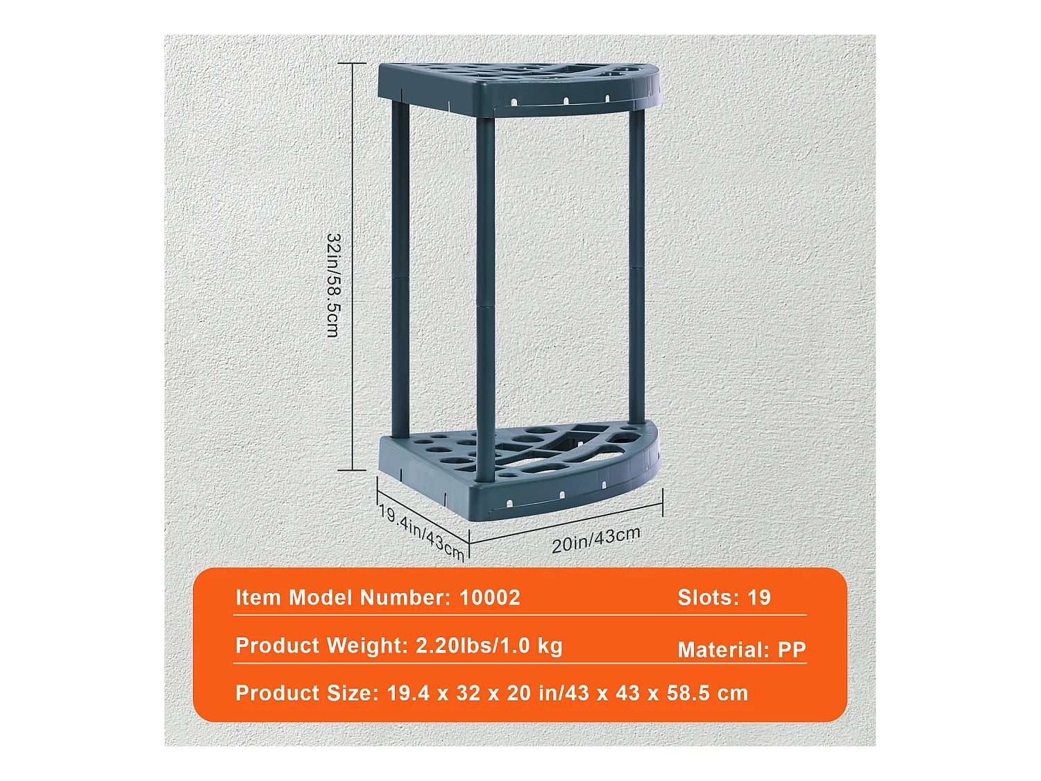 Aufbewahrungsständer, SucceBuy Eck-Aufbewahrungsständer für Gartengeräte, Besen- und Wischmop-Halter mit 19 Plätzen