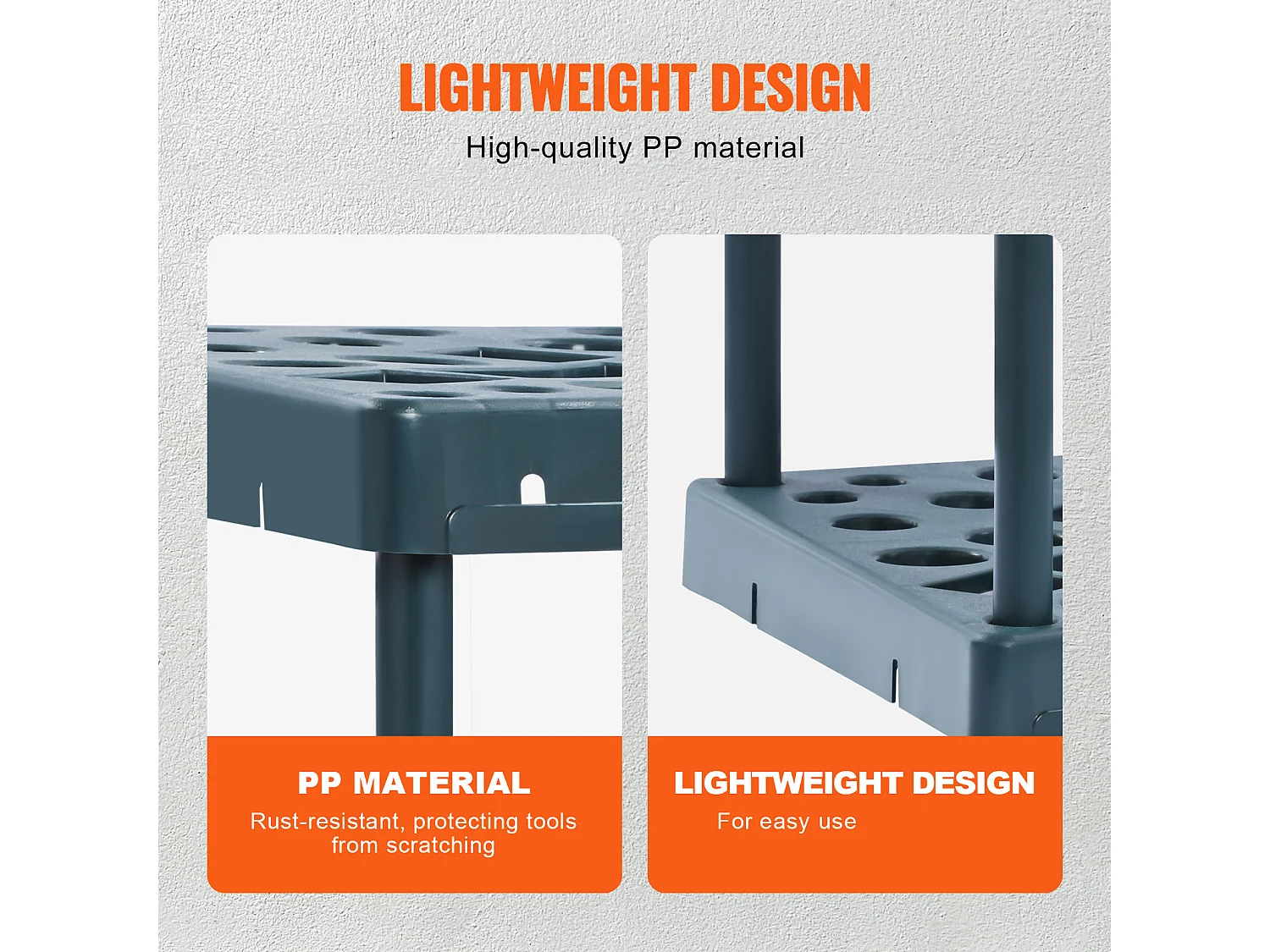 Support de Rangement, SucceBuy Support de Rangement d’Angle pour Outils de Jardin, Support pour Balai et Serpillère à 19 Emplacements
