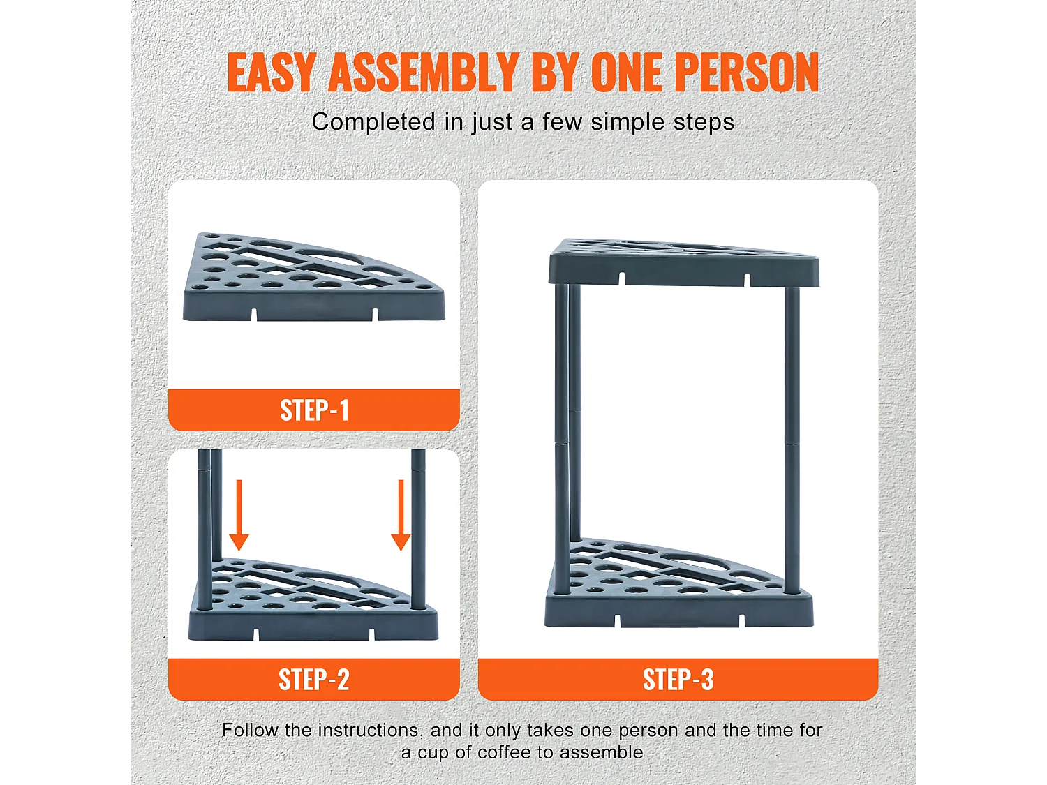 Support de Rangement, SucceBuy Support de Rangement d’Angle pour Outils de Jardin, Support pour Balai et Serpillère à 19 Emplacements
