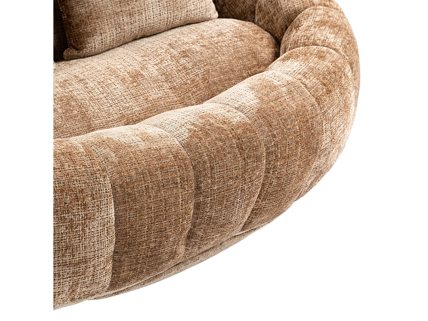 Canapé pouf 2 places café en chenille – avec deux coussins confortables - fauteuil pouf haut dossier – ultra durable et confortable