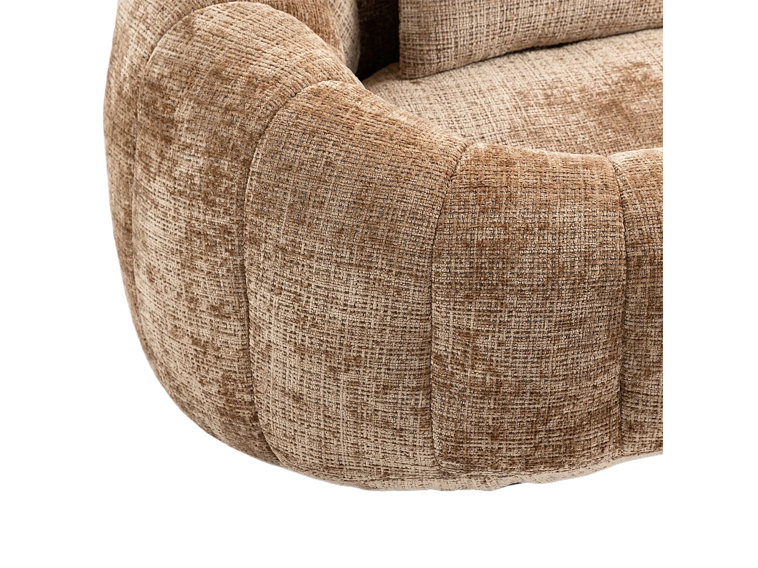 Canapé pouf 2 places café en chenille – avec deux coussins confortables - fauteuil pouf haut dossier – ultra durable et confortable