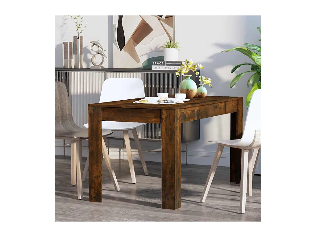 Table à manger chêne fumé 140x74,5x76 cm bois d'ingénierie