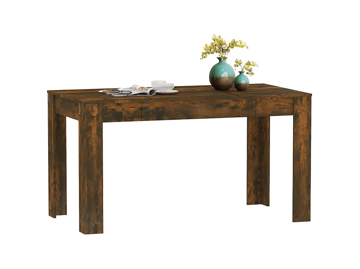 Table à manger chêne fumé 140x74,5x76 cm bois d'ingénierie