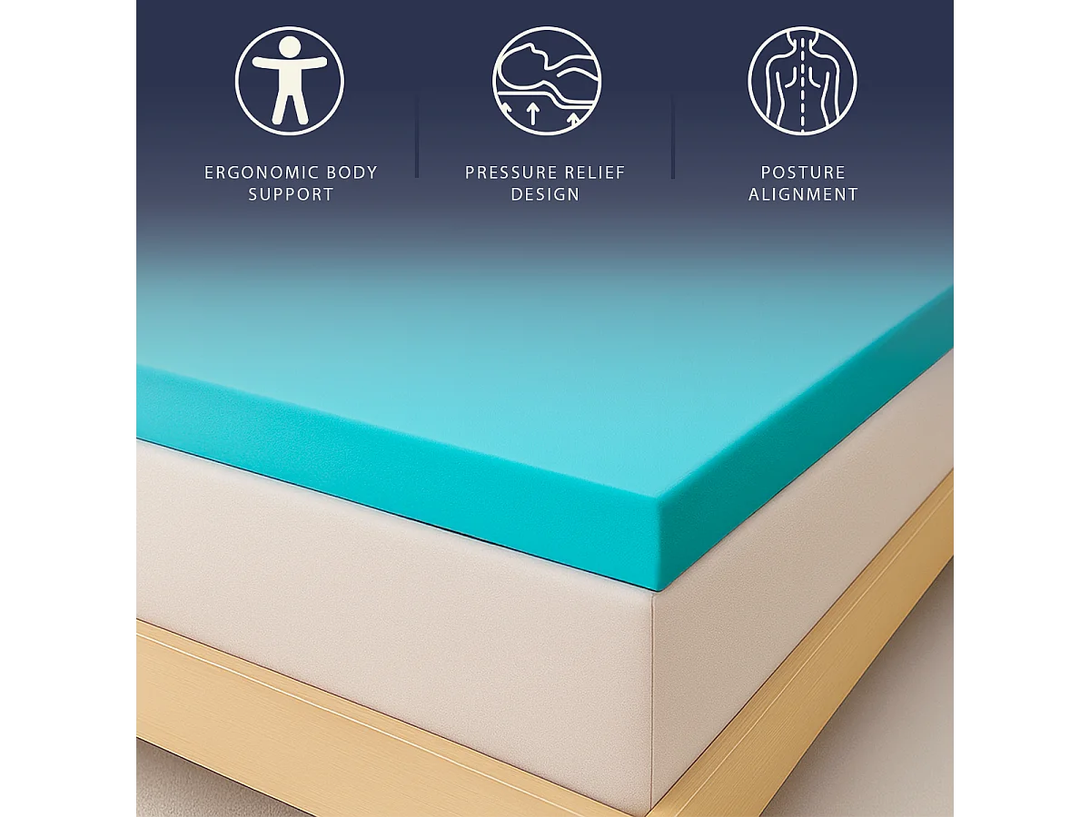 Topper Solteiro 80x190 | Memory 9 Zonas | 10 cm | Capa Removível | Made in Italy