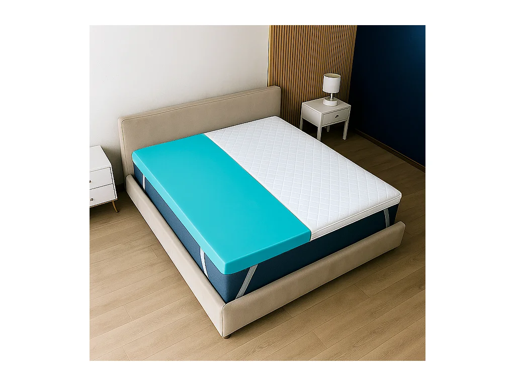 Surmatelas Double Fr 140x190 | Memory 9 Zones | 10 cm | Housse amovible | Made in Italy