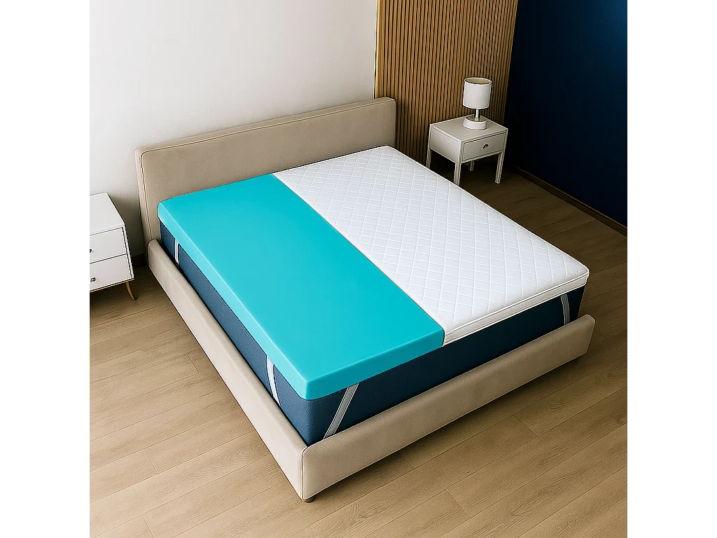 Surmatelas Double 160x190 | Memory 9 Zones | 7 cm | Housse amovible | Made in Italy