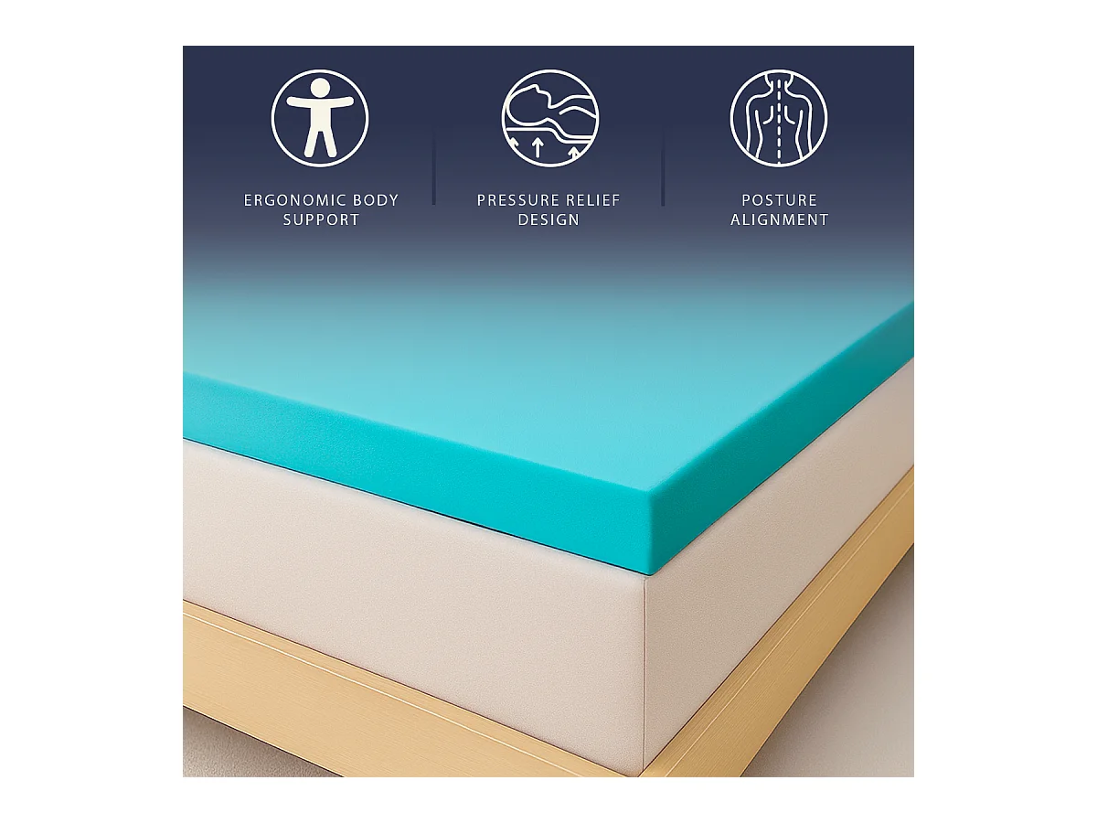Surmatelas Double Fr 140x190 | Memory 9 Zones | 7 cm | Housse amovible | Made in Italy