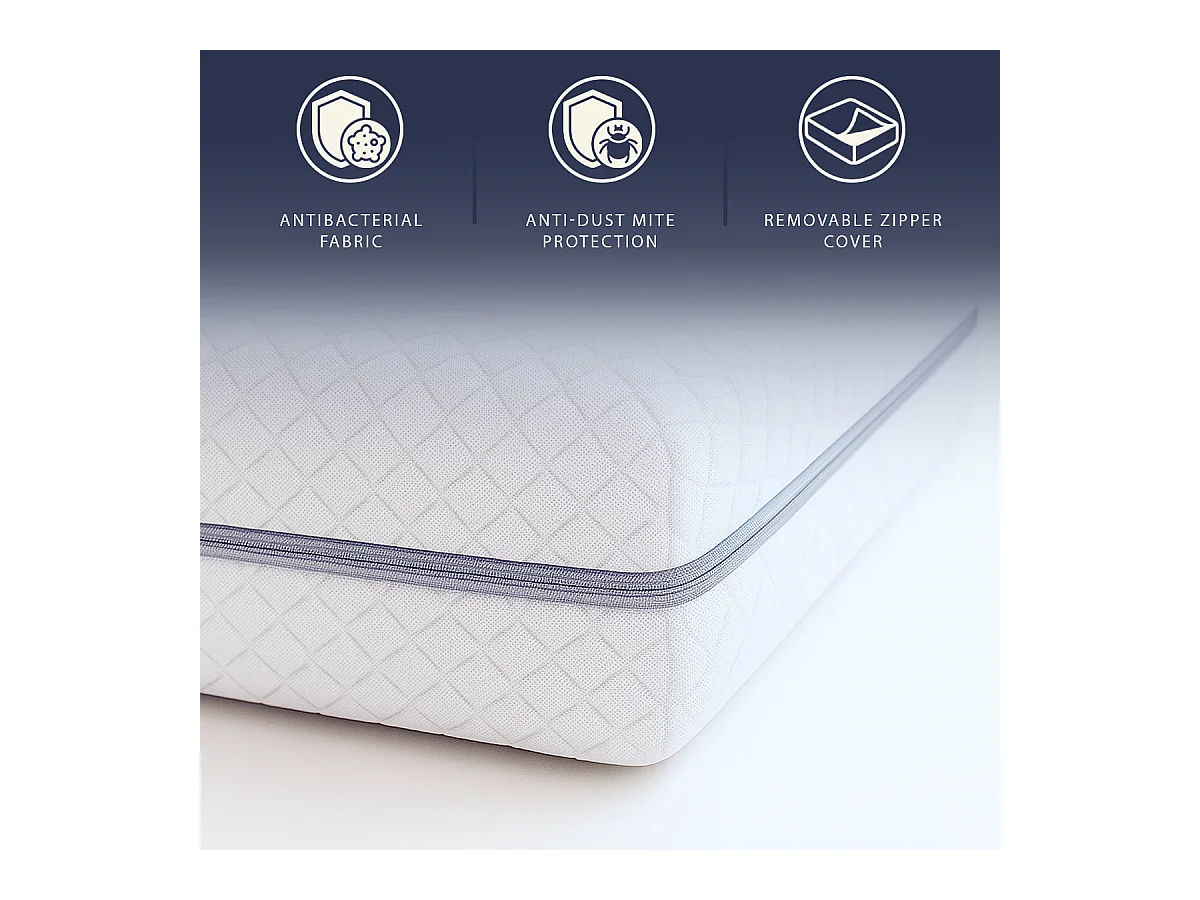 Surmatelas Double Fr 140x190 | Memory 9 Zones | 7 cm | Housse amovible | Made in Italy
