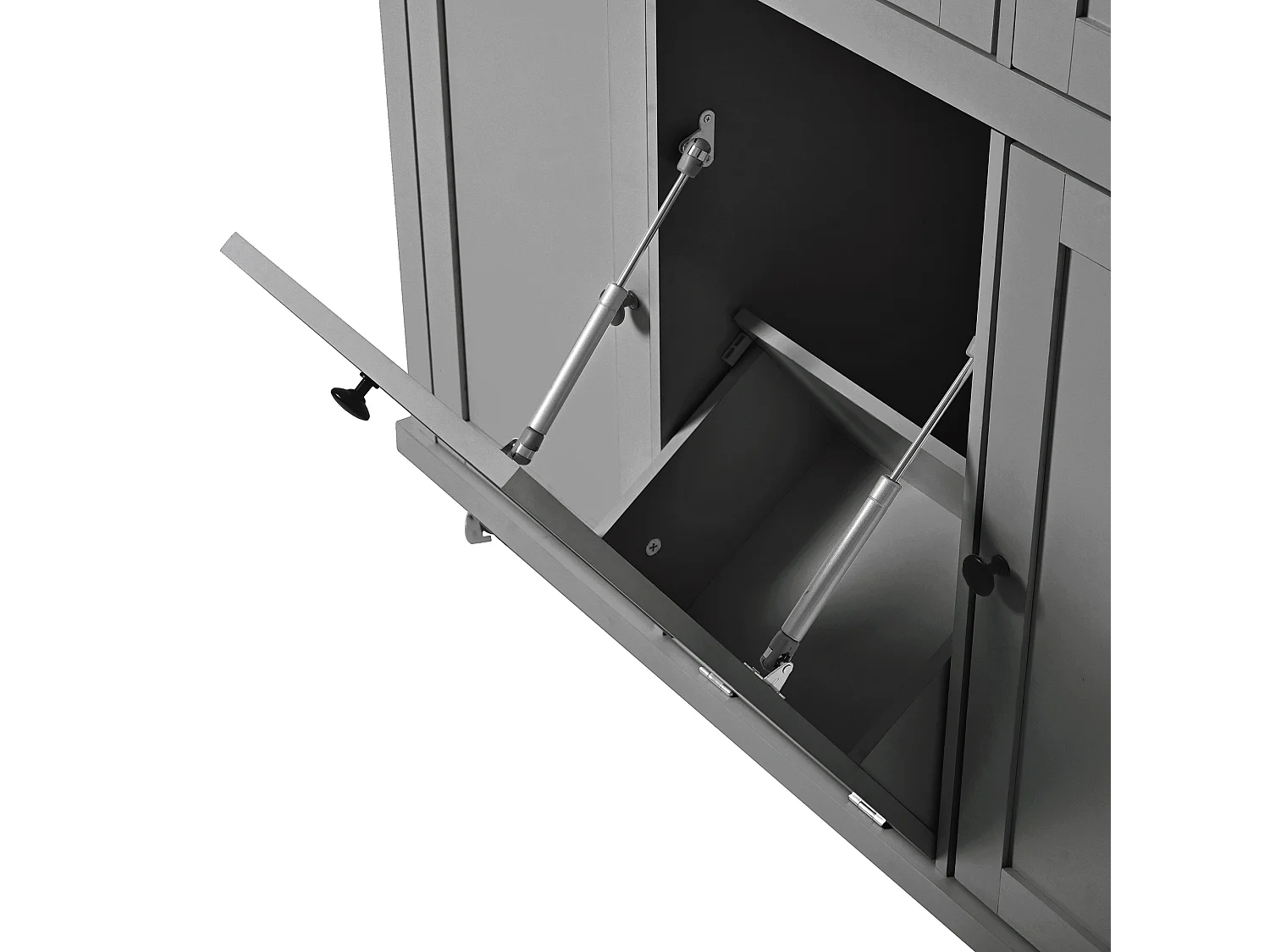 Ilot central de cuisine mobile 126x46.8x94.2cm - avec roulettes - 3 tiroirs et 3 portes - plateau extensible - avec porte-serviettes - gris