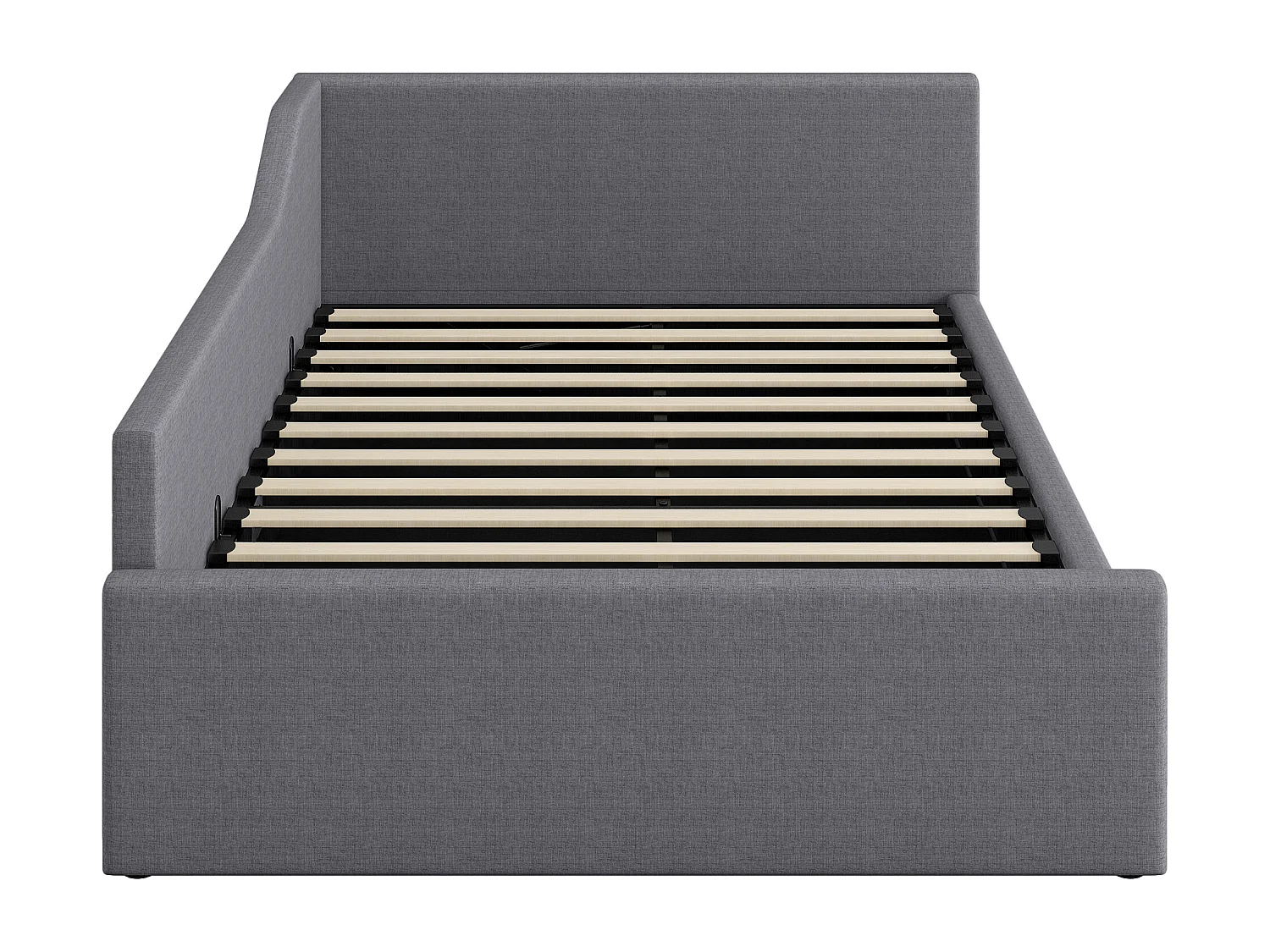 Klappsofa mit Polsterung 140×200 cm - mit Stauraum - mit Lattenrost - MDF+Leinen - grau