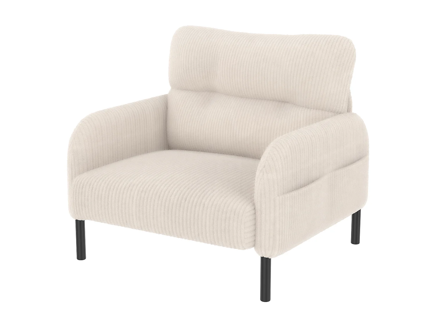 Ensemble 3 pièces velours beige – canapé 2 places et 3 places + pouf – coussins inclus – poches latérales – idéal pour salon, bureau et chambre